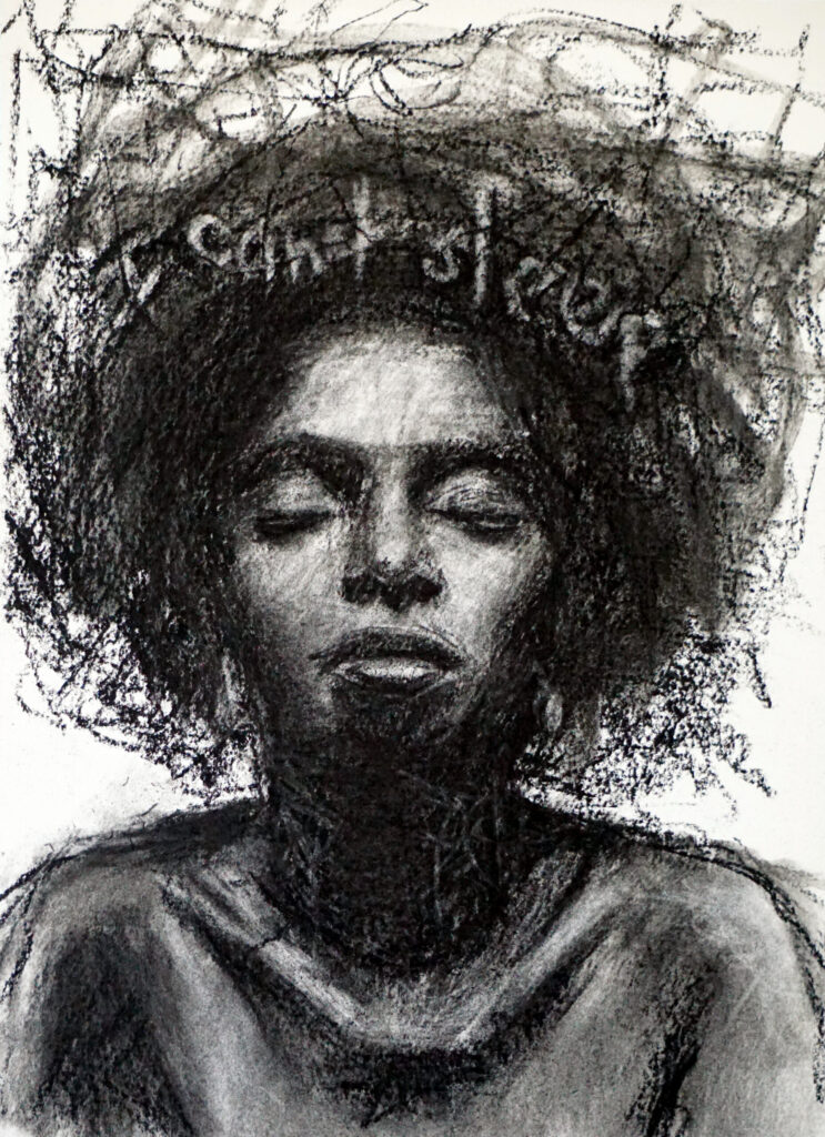 Girl With Afro I Can’t Sleep